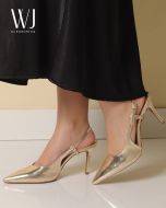 WJ Acessórios | Slingback Couro 8 cm
