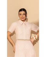 Imperio By Titanium | Camisa Listrada Rosa com Entremeio