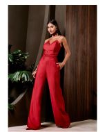 Lily Belle | Macacão em Crepe Alfaiataria Vermelho