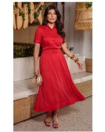 Dumene | Chemise Viscose Heavy Rayon Twill Vermelho