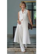 Cora Canela | Blusa Viscose Dubai Off White Longa