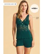 Recco | Babydoll de Microfibra Verde Esmeralda