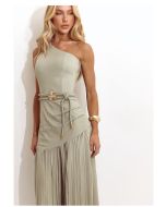 Lily Belle | Vestido em Malha Poliamida Peach Argila