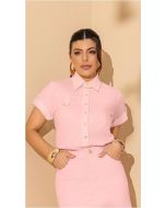 Imperio By Titanium | Camisa de Sarja Leve Tintura Rosa