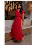 Dumene | Saia Viscose Heavy Rayin Twill Vermelho