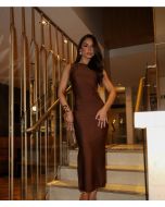 Madri Belle | Vestido Roberta Marrom