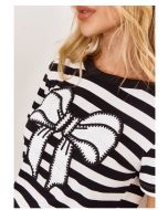 Lily Belle | T-Shirt em Malha Visco Listrada