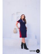 Montaria | Vestido Eslovênia Azul com Vermelho