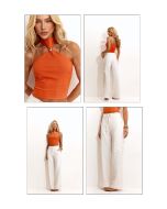 Lily Belle | Calça em Alfaiataria Viscose de Linho Twill Natural