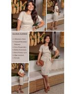 Dumene | Vestido Tubinho Pesponto Viena Quaker