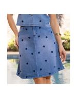 Imperio By Titanium | Saia Jeans com Bordado de Póa