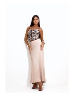 Lily Belle | Saia em Crepe de Viscose Acetinado Bege