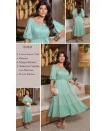 Dumene | Vestido Babado Twill Verde