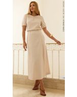 Cora Canela | Blusa Linho C/ Elastano Natural Manga Longa