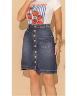 Imperio By Titanium | Saia Evasê Jeans com Bolso