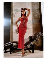 Lily Belle | Vestido em Malha Hit Canelada Vermelho