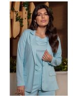 Dumene | Blazer Linho com Elastano Azul