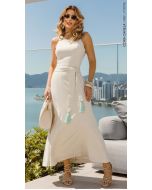 Cora Canela | Vestido Viscose Viena Aveia