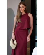 Cora Canela | Blusa Linho c/ Elastano Vinho