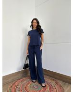 Maria Dubox | Conjunto de calça Pandora marinho