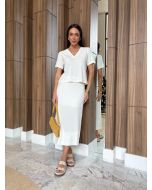 Maria Dubox | Conjunto de saia Celina off white