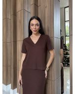 Maria Dubox | Conjunto de saia Celina marrom