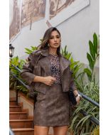 Flor da Moda | Saia Couro Stonado