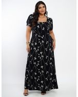 Dona Charme | Vestido Longo crepe preto