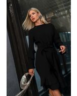 La Portt | Vestido em Viscose Sarjada Preto