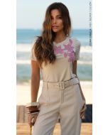 CORA CANELA\ BLUSA BORDADA FLORAL