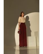 Flor da Moda | Calça Pantalona com Cinto Marsala