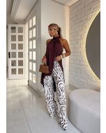 Maria Dondoca | Conjunto Boho Pantalona Marrom
