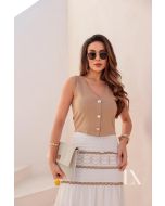 Luxo | Saia Linho Bordado Gabi