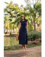 Flor da Moda | Vestido Muscle Mídi Azul Marinho