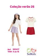 Sul Kids | Conjunto Flores Alakazoo shorts saia