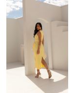 Flor da Moda | Saia Reta Virada Amarelo