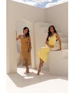 Flor da Moda | Saia Reta Virada Marrom