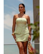 Flor da Moda | Shorts Saia Listrada Verde