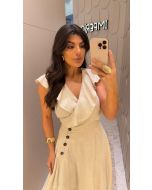 Imperio By Titanium | Blusa de Viscolinho com Transpasse e Babados Collor Caque