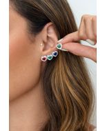 Jaqueline Bueno | Brinco de Coração Prata Cravejado Colorido