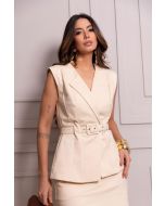 Flor da Moda | Blusa Colete Bege