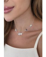 Jaqueline Bueno | Colar em Prata de Borboletas Cravejados