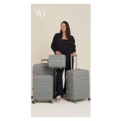 WJ Acessórios| Mala Média ABS com rodas duplas