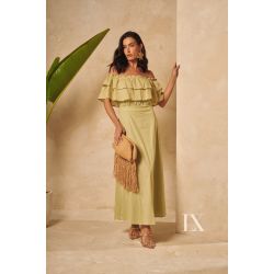 Luxo |  Vestido Max Midi Gabriela Verde