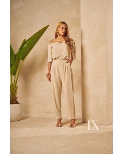 Luxo |  Conjunto Blusa e Cal&ccedil;a Sabrina Areia