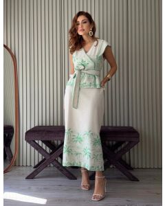 To Fashion | Conjunto Saia Linho Bordado