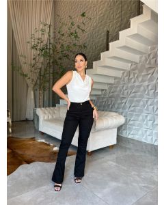 Perola Rara | Cal&ccedil;a Flare Black 