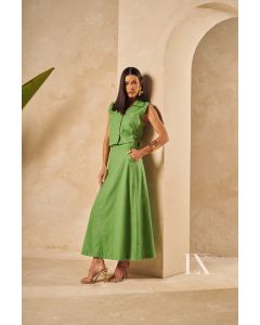 Luxo | Conjunto Blusa e Saia Verde
