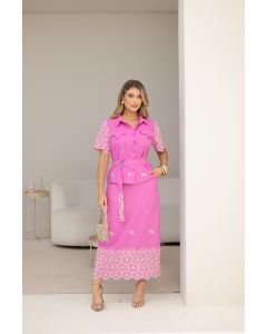To Fashion | Conjunto Camisa Saia Linho 