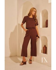 Luxo |  Conjunto Linho Patr&iacute;cia Marrom